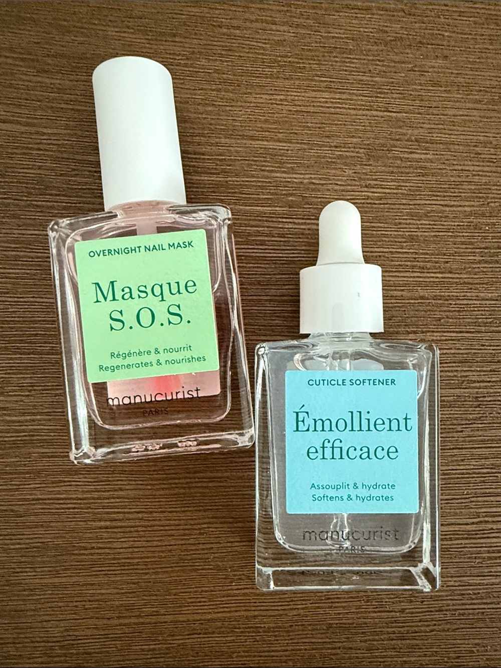 Masque S.O.S. Overnight Nail Mask and Emollient Efficace cuticle softener